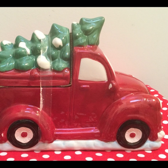 Kitchen Red Truck Cookie Jar With Christmas Tree Poshmark